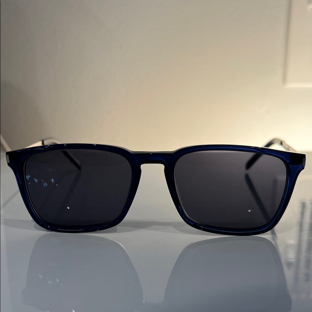 Saint Laurent Dark Blue Square Sunglasses - Picture 2 of 5